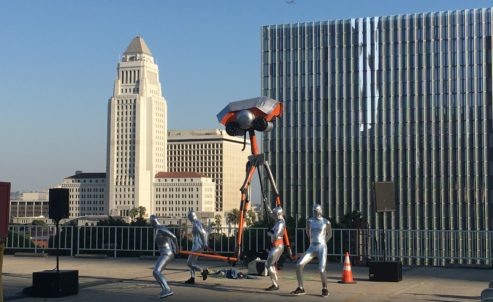 An alien at city hall. Photo by Elizabeth Cline.